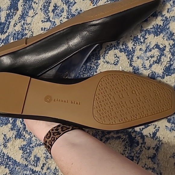 Gianni Bini sz 11 black flats with chain around ankle shoes new SH348 - Picture 4 of 6